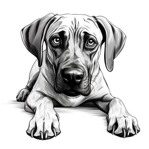 Premium Photo Rhodesian Ridgeback Laying With Raised Head