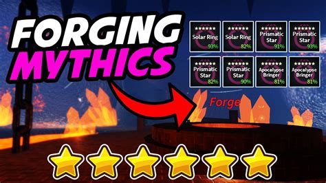 Forging Mythic Equipment In Prospecting Roblox Youtube