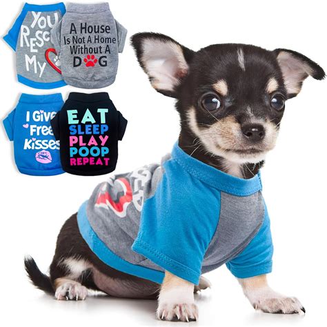 Amazon.com : 4 Pieces Chihuahua Clothes Dog Clothes for Small Dogs Boy ...