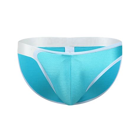Qwertyu Mens Male Athletic Briefs Jock Strap Supporters Underwear Jockstrap Bikini Sky Blue S