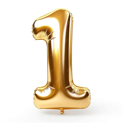 Premium Photo | Number 1 balloon isolated on white background 3D Rendering