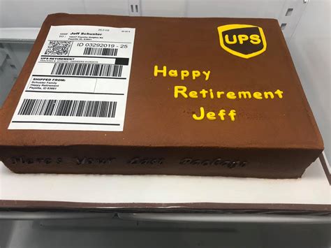 Ups Retirement Cake With Personalized The Gem In I Baker