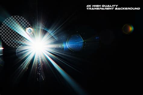 Premium PSD | Beautiful lens flare overlay on transparent background