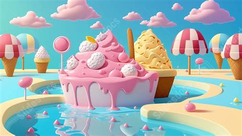 Summer Ice Cream Cake Powerpoint Background For Free Download Slidesdocs