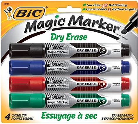 BIC Intensity Advanced Colourful Dry Erase Markers Chisel Tip 4 Count