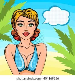 Pop Art Retro Bikini Woman On Stock Vector Royalty Free 404169856 Shutterstock