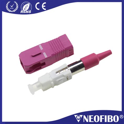 Magenta Ceramic Ferrule Om4 09 Sx Fiber Optic Connector Shenzhen