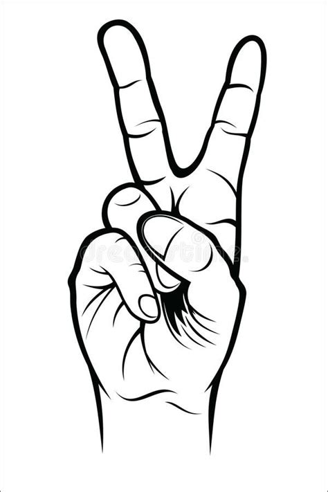 victory hand gesture illustration