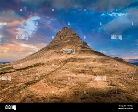 magnificent view kirkjufell mountain  res stock photography