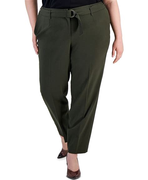 Bar Iii Plus Size Bi Stretch Tie Waist Ankle Pants Created For Macy S Macy S