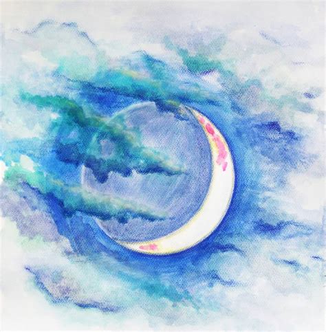 Waxing Crescent Moon Painting by Jacqueline Talbot | Saatchi Art