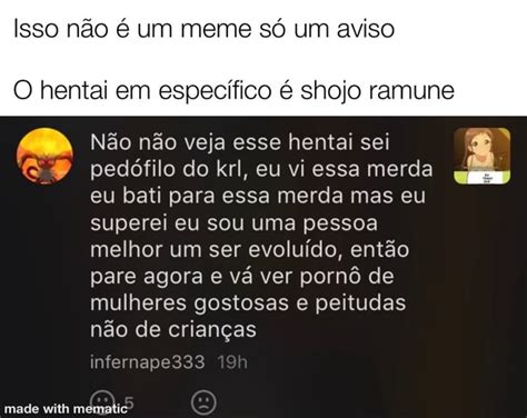 Isso N O Um Meme S Um Aviso O Hentai Em Espec Fico Shojo Ramune N O N O Veja Esse Hentai
