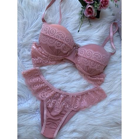 Conjunto Feminino Lingerie Bojo Microfibra E Renda Jane Micro Shopee Brasil