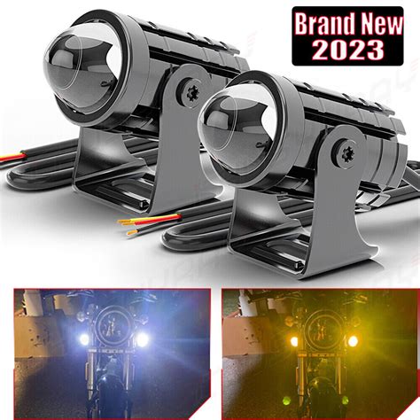 2pcs For Motorcycle Driving Fog Lights 60W White And Amber Pods