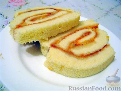 Рецепт: Рулет Бисквитный на RussianFood.com