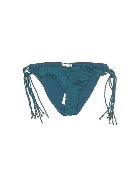 The Bikini Lab Solid Floral Teal Swimsuit Bottoms Size L Off Thredup