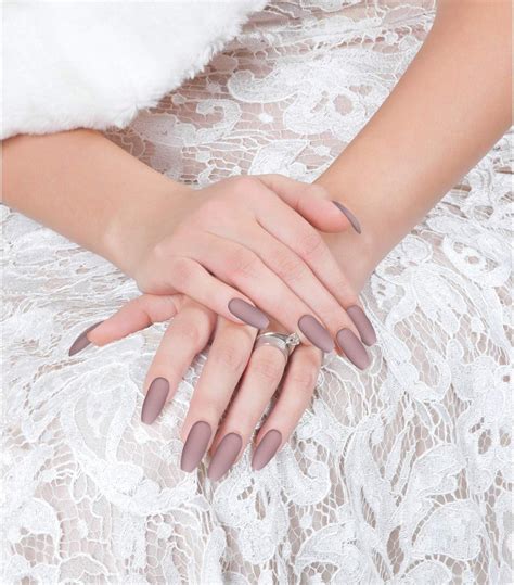 Nude Pink Matte Coffin False Nails Set Full Cover Fake Tips With Glue Files And Wooden