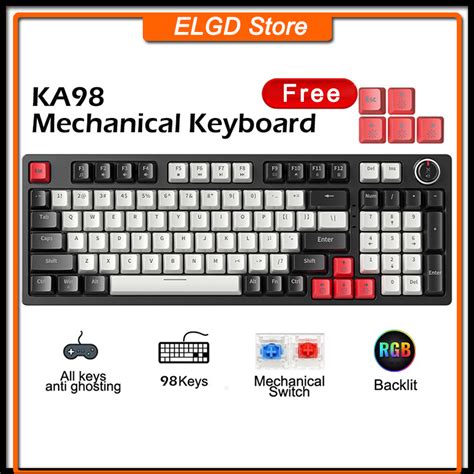 Zifriend Za Mechanical Keyboard Hot Swappable Blue Red Switch Wired Keys Rgb Gaming