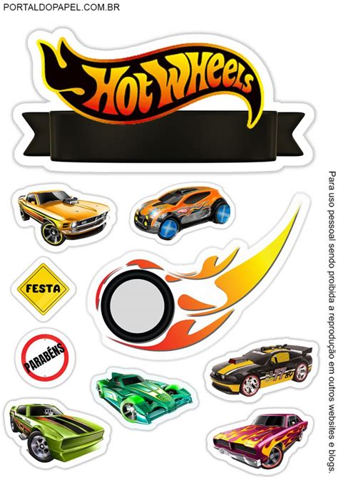Topos De Bolo Hot Wheels Para Imprimir