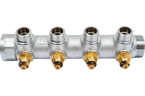 Регулирующий коллектор STOUT 1, 4 отвода 1/2 плоское уплотнение SMB ...