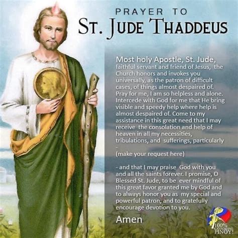 Thursday Is St Jude Thaddeus Day Let Us Pray To St Jude Thaddeus