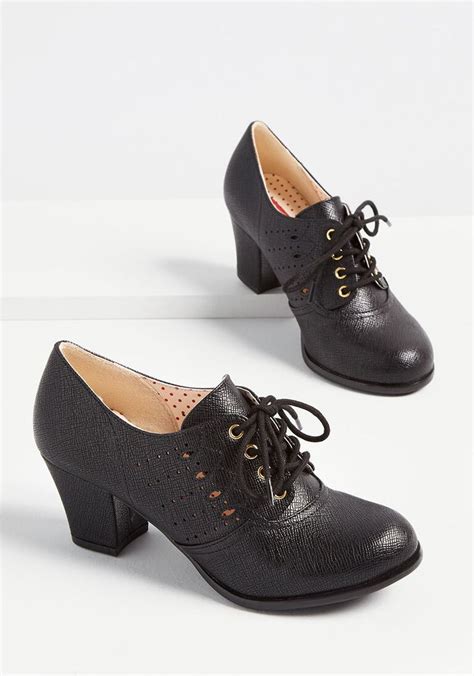 1930s Shoes Art Deco Shoes Heels Boots Sandals Black Oxford