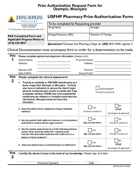 Fillable Online Ozempic Mounjaro Prior Authorization Request Form Fax