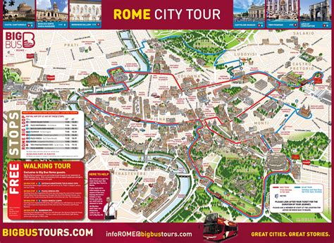 Rome Attractions Map PDF - FREE Printable Tourist Map Rome, Waking ...