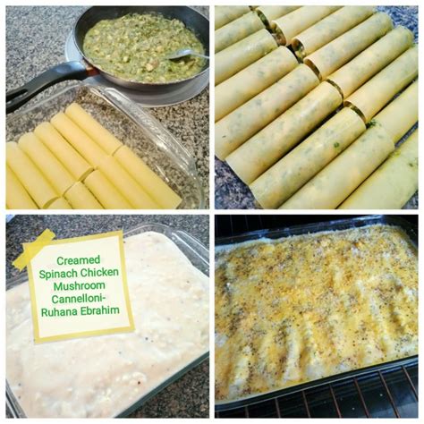 Spinach Mushroom Chicken Cannelloni Pasta recipe by Ruhana Ebrahim