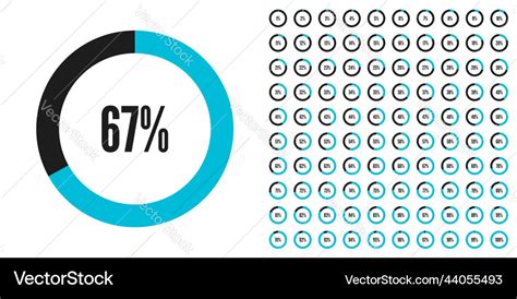set  percentage diagrams  scale   vector image