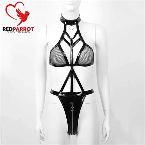 Erotische Open Dames Latex Lingerie Deluxe Bdsm Seks Open Kruis Open Latex Bol