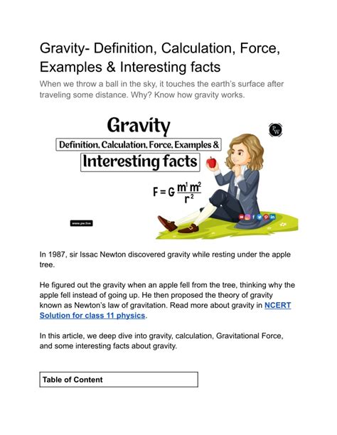 PPT - Gravity- Definition, Principle, Calculation & Interesting facts ...