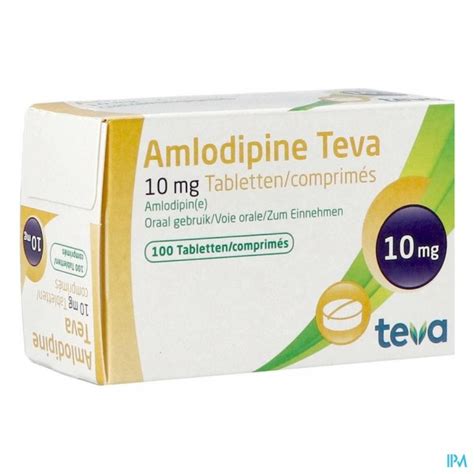 AMLODIPINE TEVA 10 MG TABL BLISTER 100 Apotheek Thiels