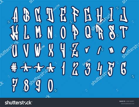 Hand Written Graffiti Font Alphabet Vector Stock Vector Royalty Free