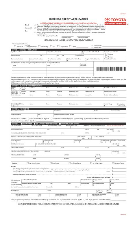 Toyota Credit Application Form ≡ Fill Out Printable PDF Forms Online