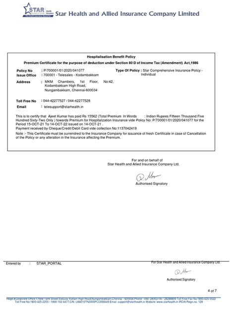 Medical Insurance Star Health Self Pdf Insurance Economies