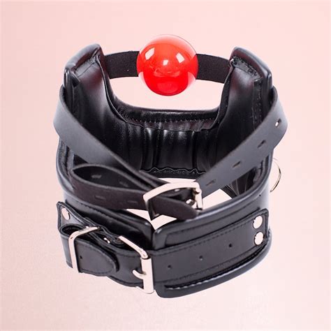 Bdsm Posture Collar And Ball Gag Lockable Padded Neck Corset Bondage Collar Etsy