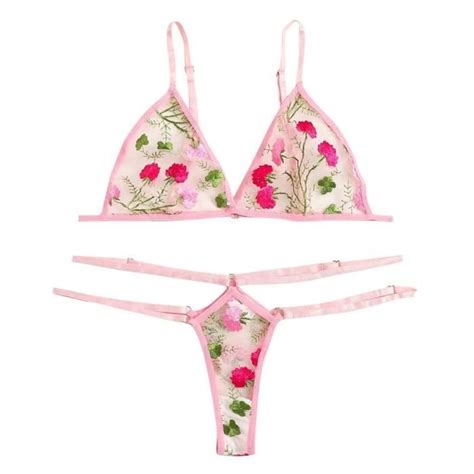 Soutien gorge New Sexy Fashion G String Thong Vêtements de nuit Sous vêtements Lingerie Fleur
