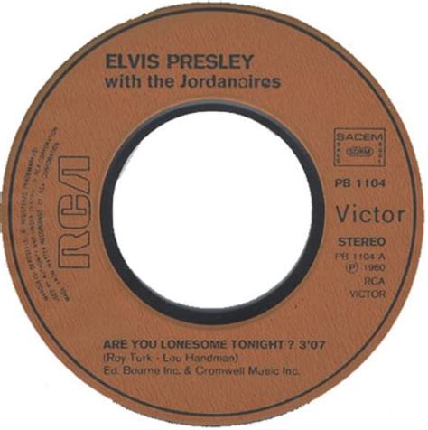 Elvis Presley Are You Lonesome Tonight French 7 Vinyl Single 7 Inch