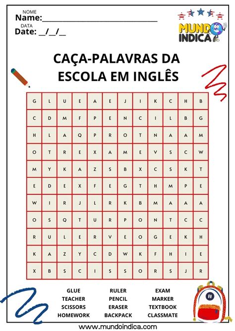 Caça Palavras De Ingles - 23 Caça-palavras em Inglês para Imprimir