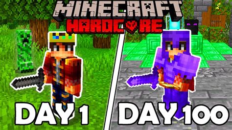 I Survived For 100 Days In HARDCORE Minecraft YouTube