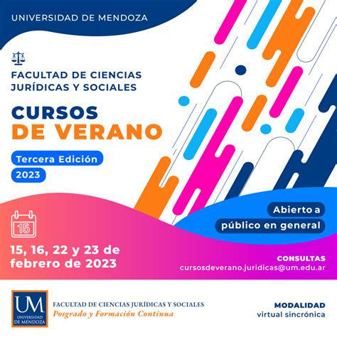 Cursos de Verano FCJS 2023 - Universidad de Mendoza 