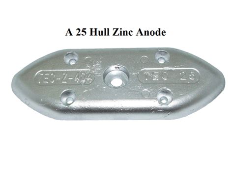 A25 Zinc Anode Hull Plate Zinc 9 14 Long Zincs For Boats