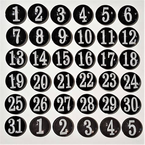 Big glass calendar numbers. Magnetic numbers for your calendar. They ...