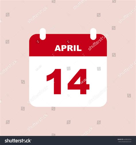 April 14 Calendar Icon Stock Vector Royalty Free 429033316 Shutterstock