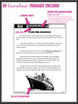 1st Grade Close Reading Passages And Activities Literature Teaching