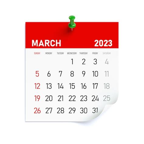 Premium Photo | March 2023 Calendar Isolated on White Background 3D ...