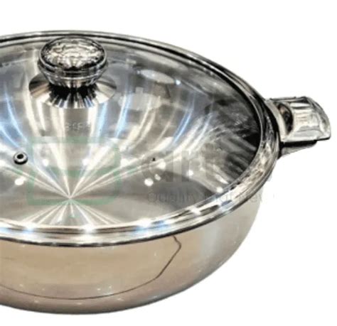 Hot Pot Stainless Steel Large Size Cm Diameter With Sliding Lock Glass Lid Capacity