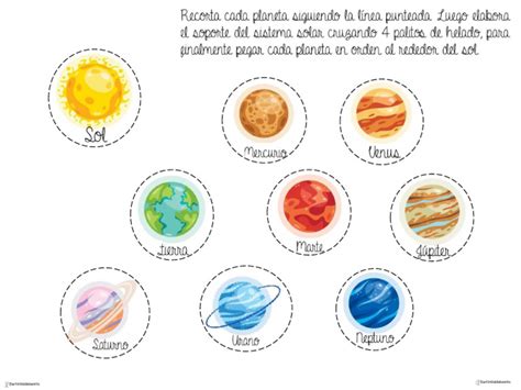 Sistema Solar Para Recortar - Planetas para Recortar y Elaborar Sistema Solar Con Palitos de Helado | PDF