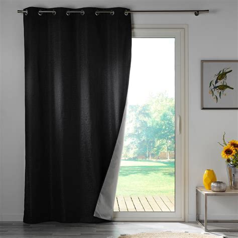 Rideau Occultant Isolant 140 X 260 Cm Darko Noir Rideau Voilage